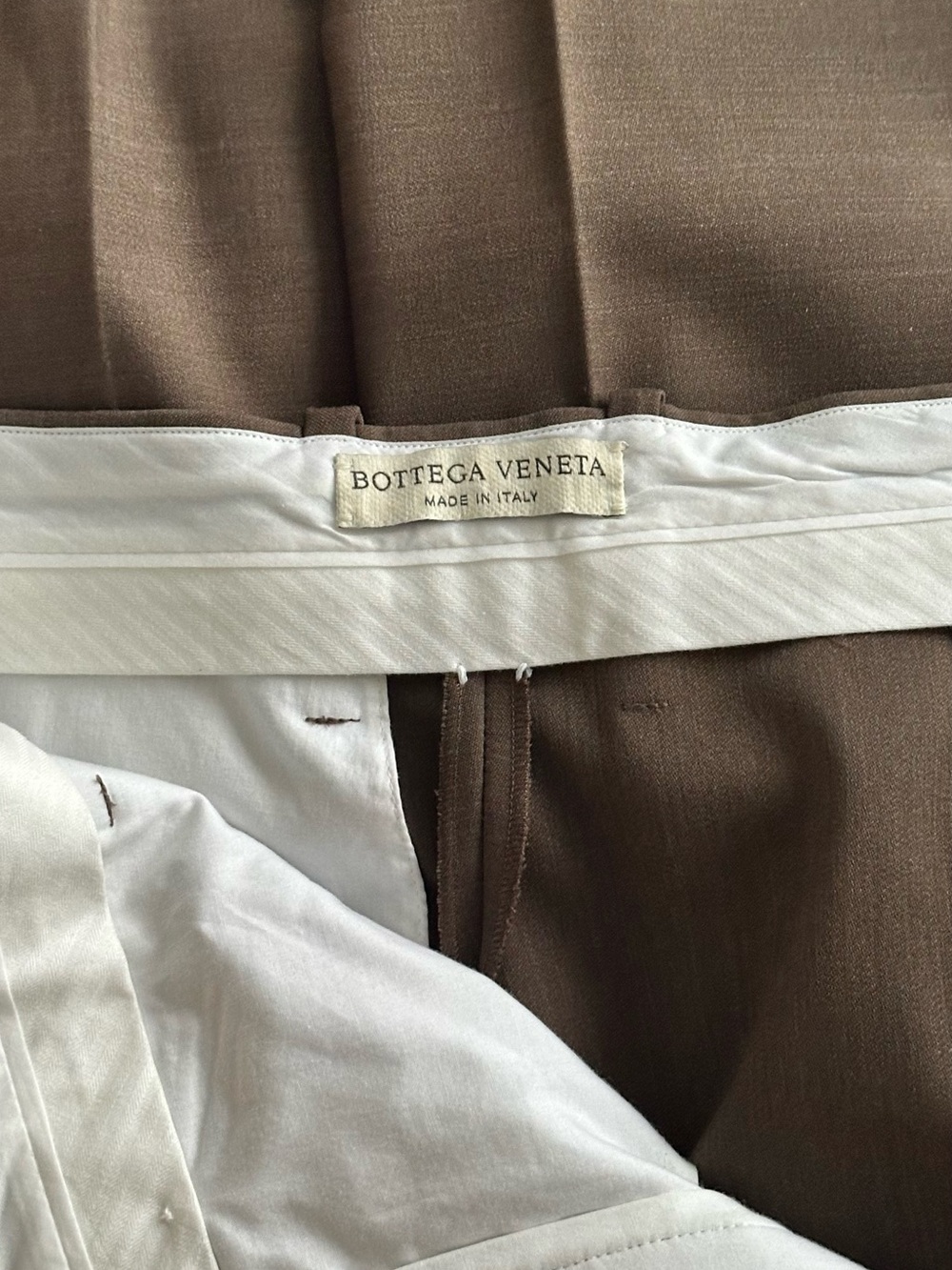 Bottega Veneta Brown Men's Trousers - White Lined Interior